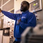 Canal and River Trust employee at Impounding Station